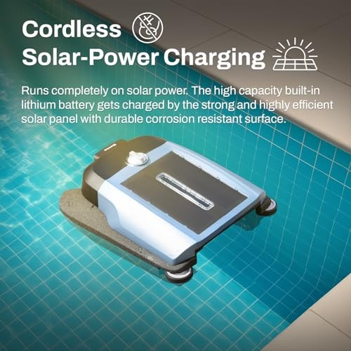 Betta Flex Solar-Powered Robotic Pool Skimmer – Cordless with Dual Blue