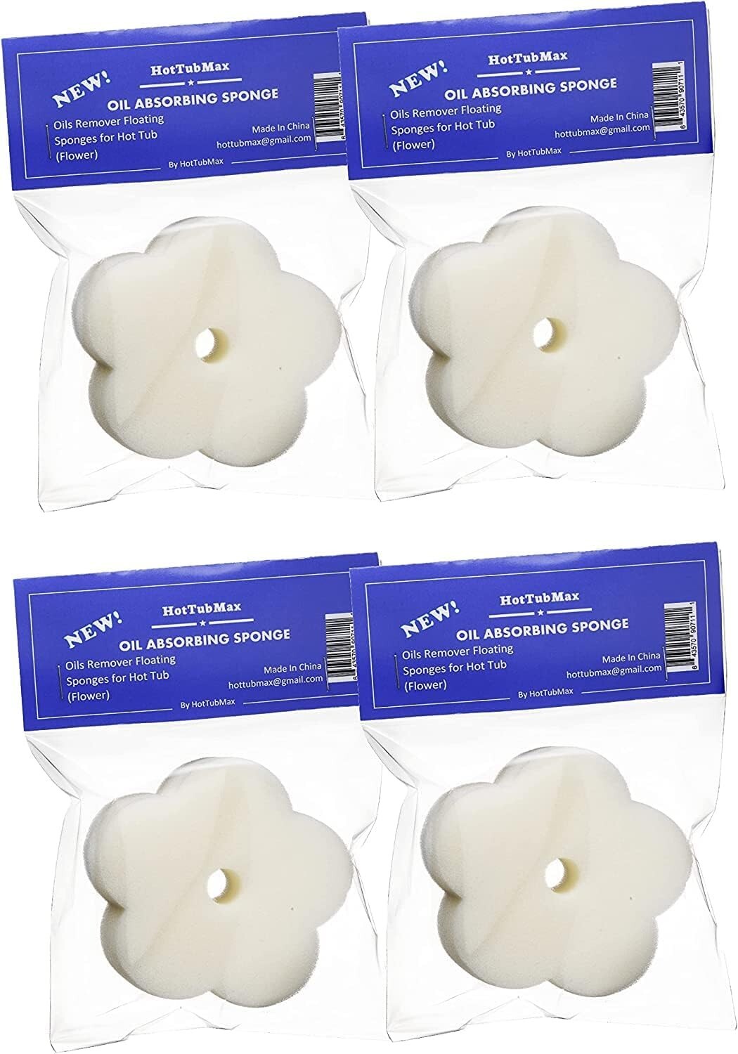 HotTubMax 4 Oil Absorbing Sponge Scum Absorber for Hot Tub – Individually Packed