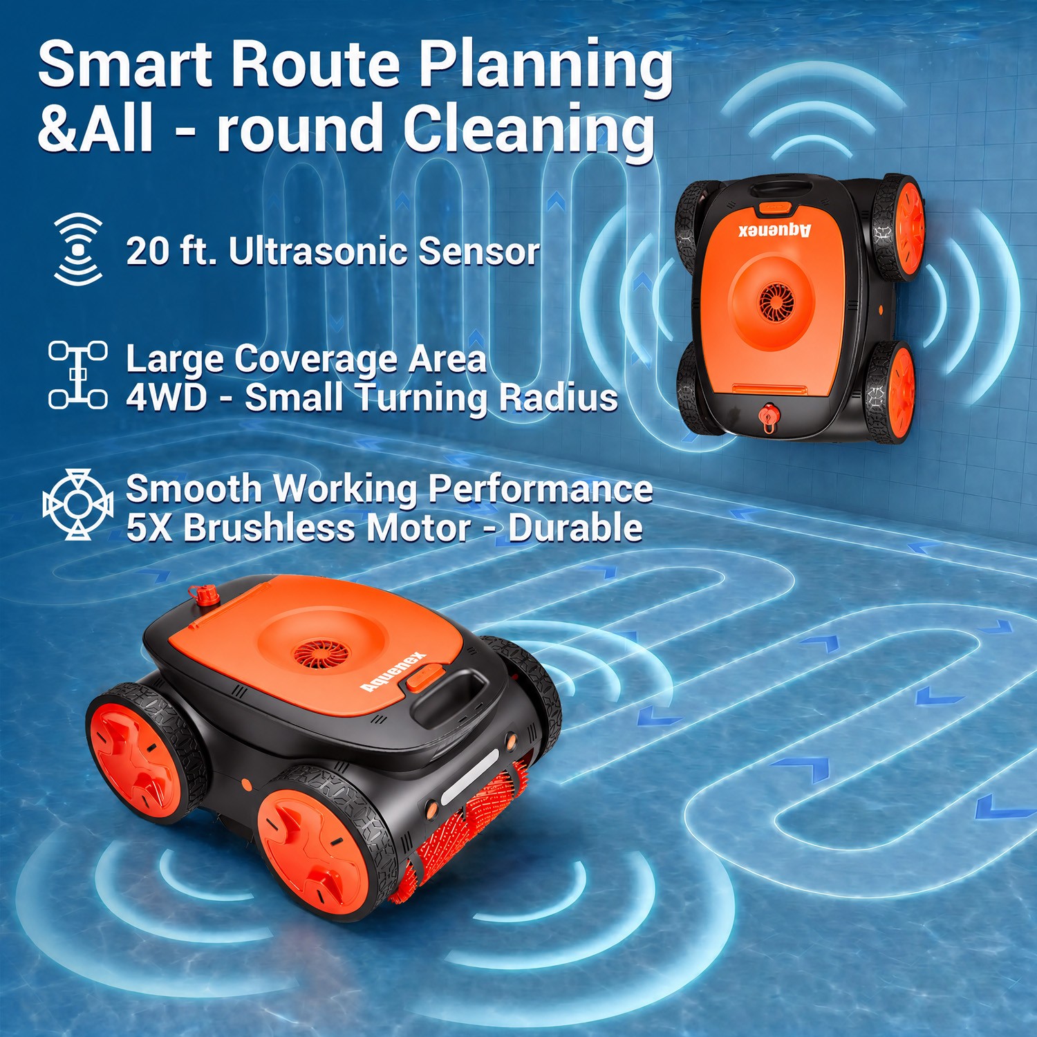 Cordless Pool Robot Cleaner-Floor/Wall/Waterline Cleaning W/App&Remote Control