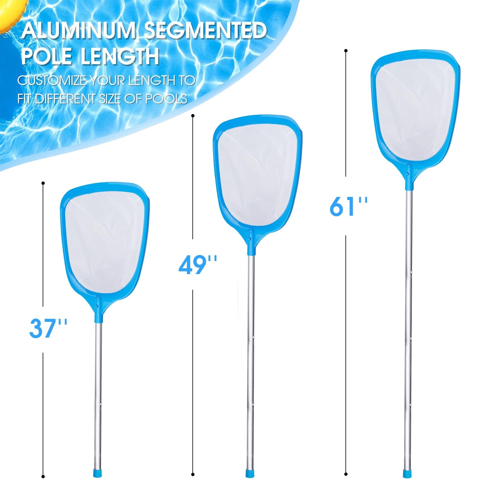 Fine Mesh Pool Skimmer Net 4ft Pole Ultra Fine For Spas Hot Tubs Small Pools