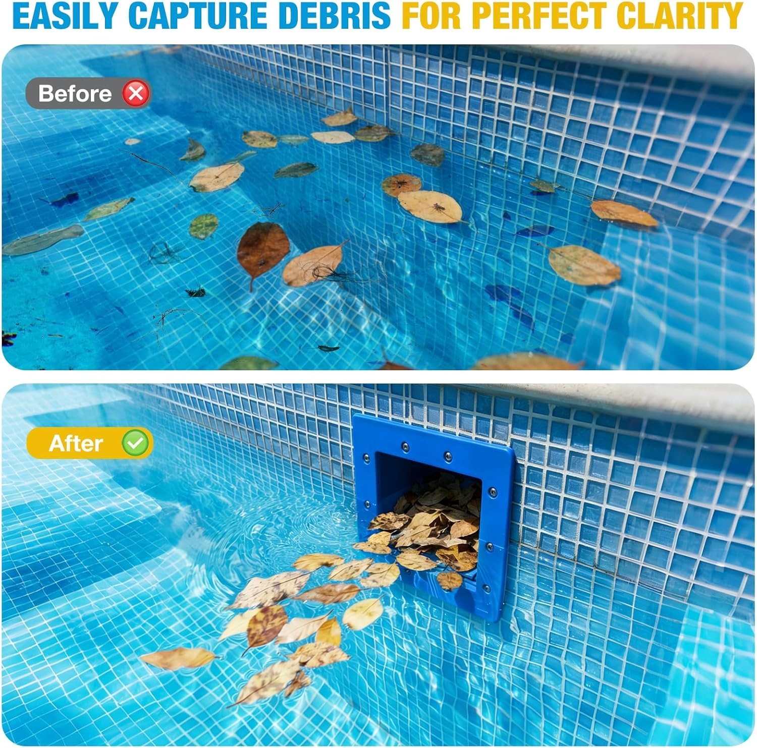 Above Ground Pool Skimmer, Heavy Duty Through-Wall Mount Pool Skimmer Kit with A