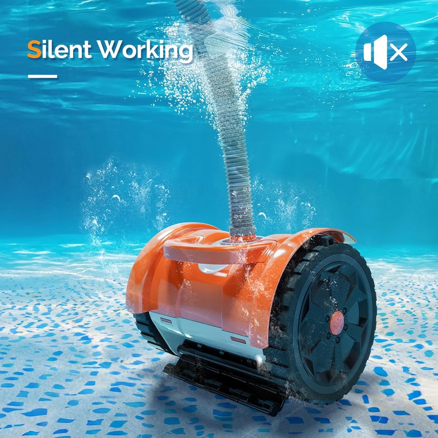 2025 Pool Vacuum Cleaner Suction Side Wall Climbing Automatic Sweeper 40ft Hose