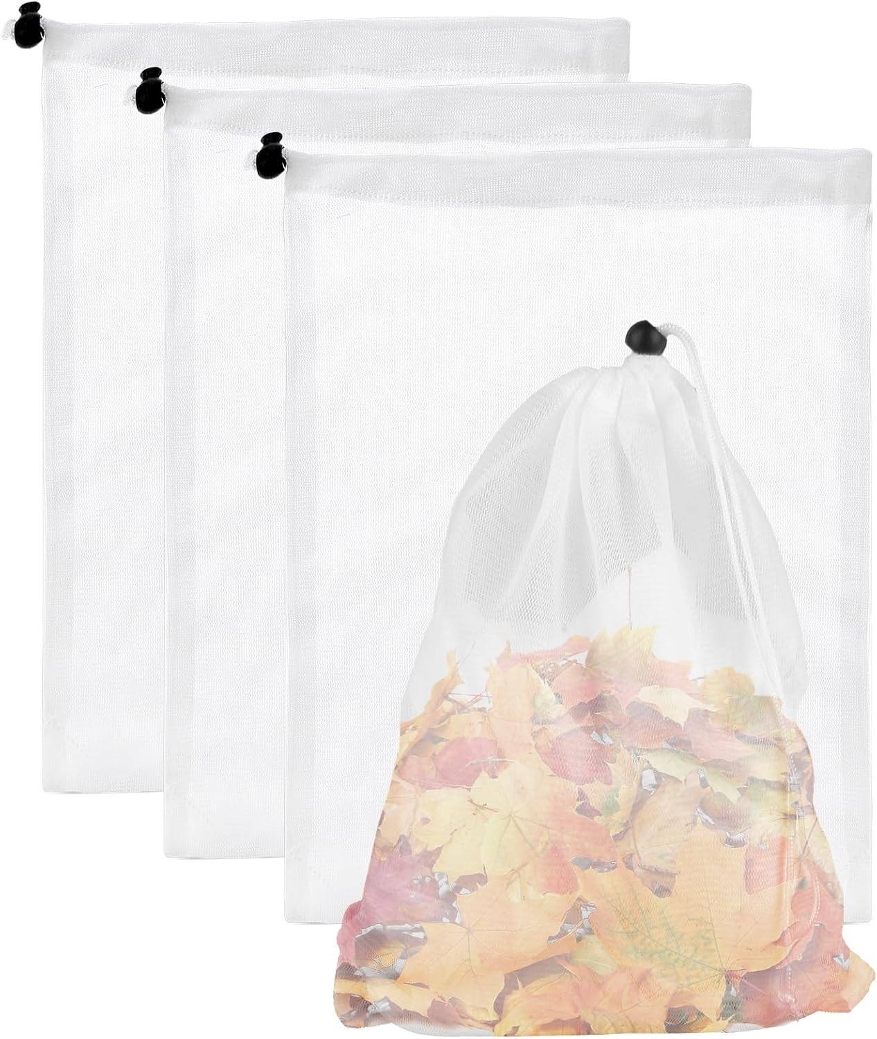 Effortless Cleaning with 4PCS Fine Mesh Pool Vacuum Bags – Drawstring Included