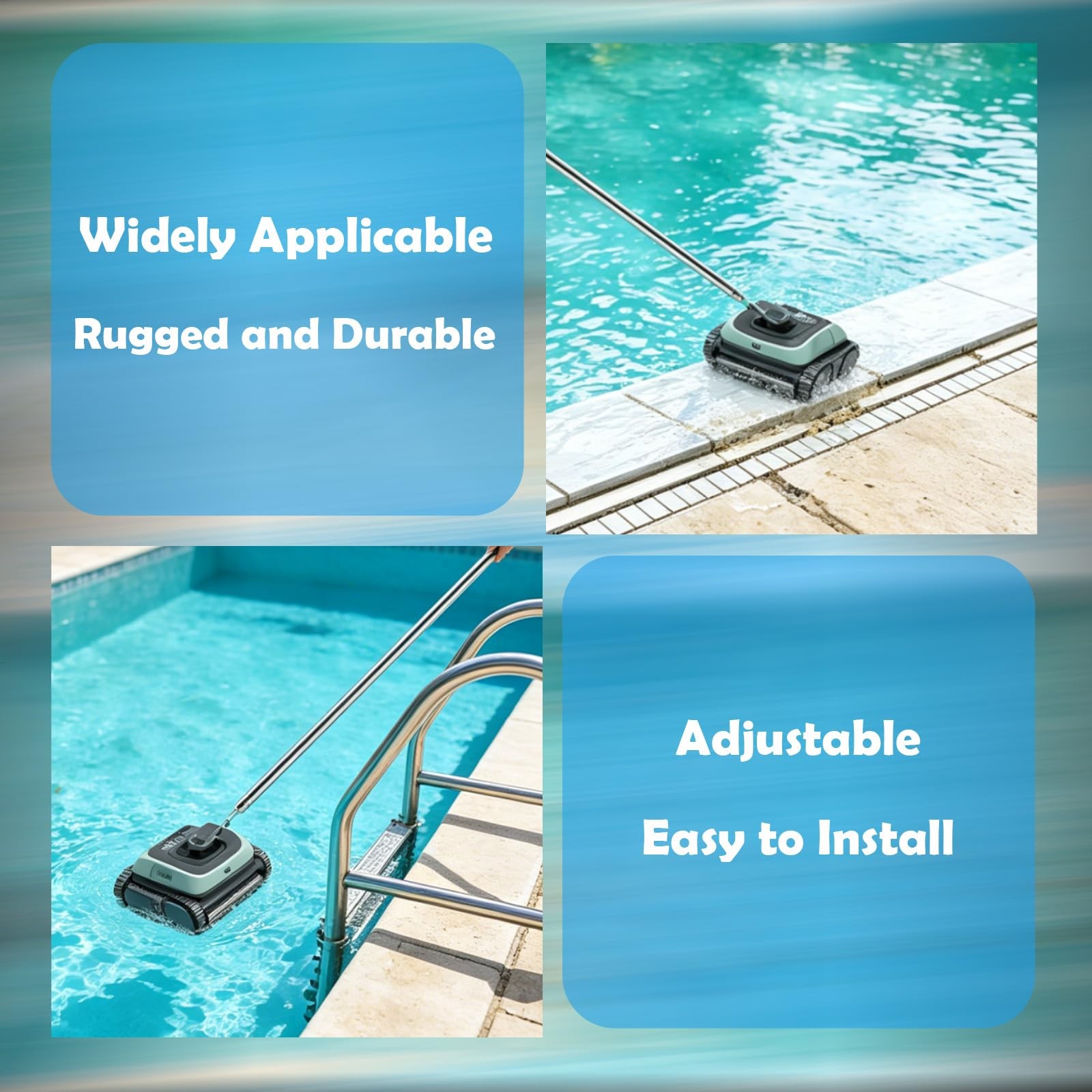 Pool Retrieval Hook for Robotic Pool Cleaner Adjustable Pole Skimmer Hook