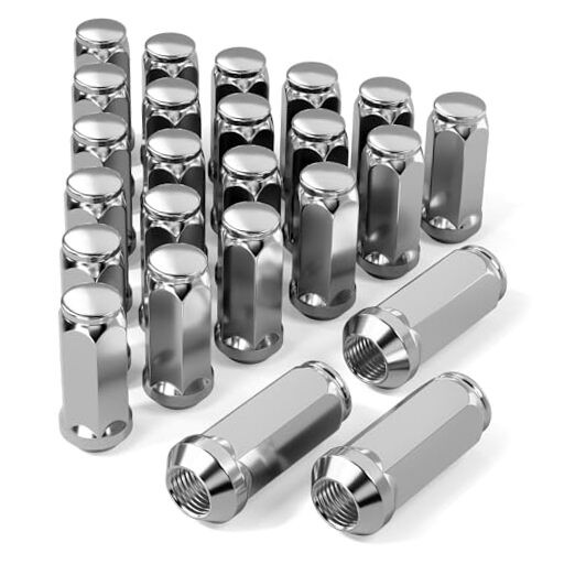 14×1.5 Classic Lug Nuts – 24 Pack Long Bulge Acorn Closed End – M14X1.5 Chrome