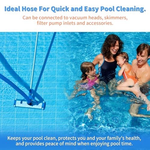 Pool Vacuum Hose 1-1/4 x 30 FT Heavy Duty for Inground Above Ground Pool Cleaner