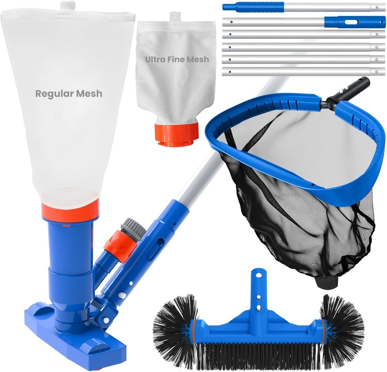 Effortless Pool Maintenance: Spa Jet Vacuum & Adjustable 8-Foot Cleaning Pole