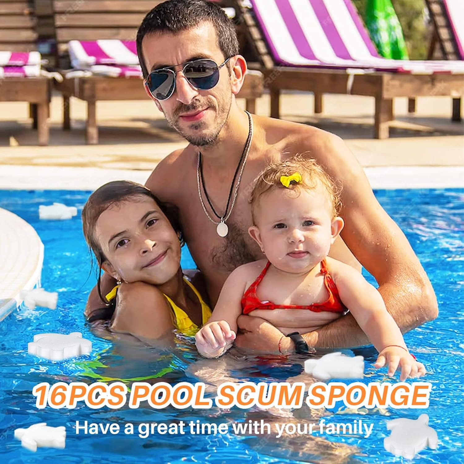 16PCS Pool Oil Absorbing Sponge – Pool Sponges That Soak up Oil Hot Tub Turtle O