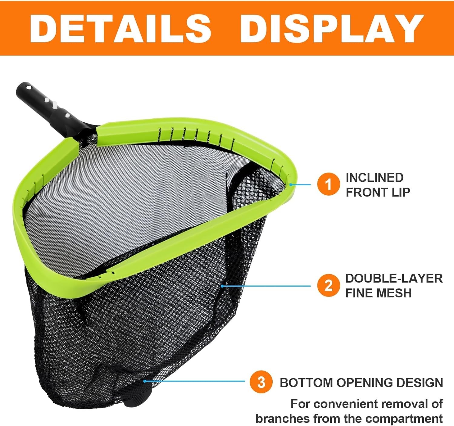 Effortless Pool Cleaning with Aluminum Leaf Skimmer – 17.5 in Double-Layer
