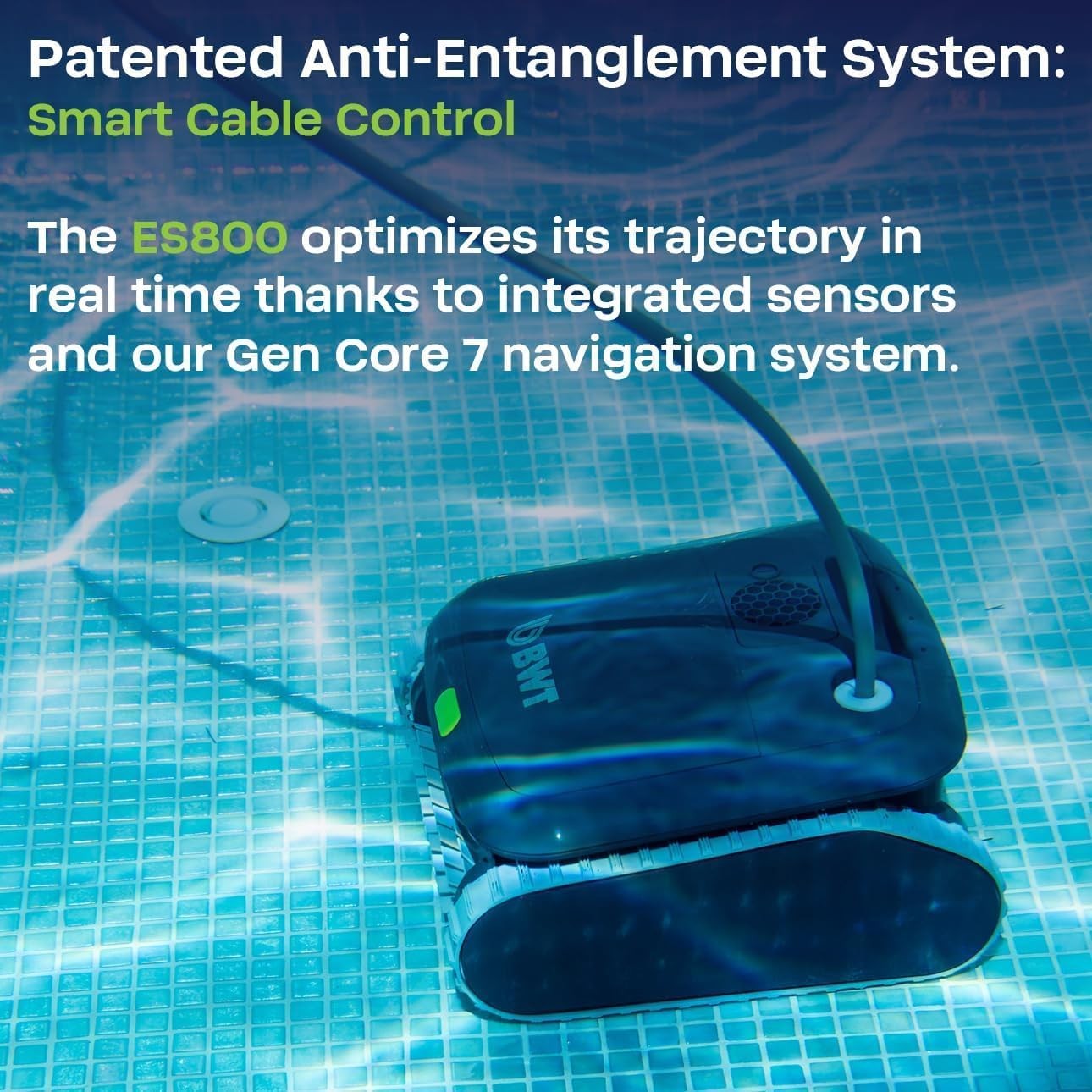 BWT ES800 Robotic Pool Cleaner for In-Ground Pools 59ft