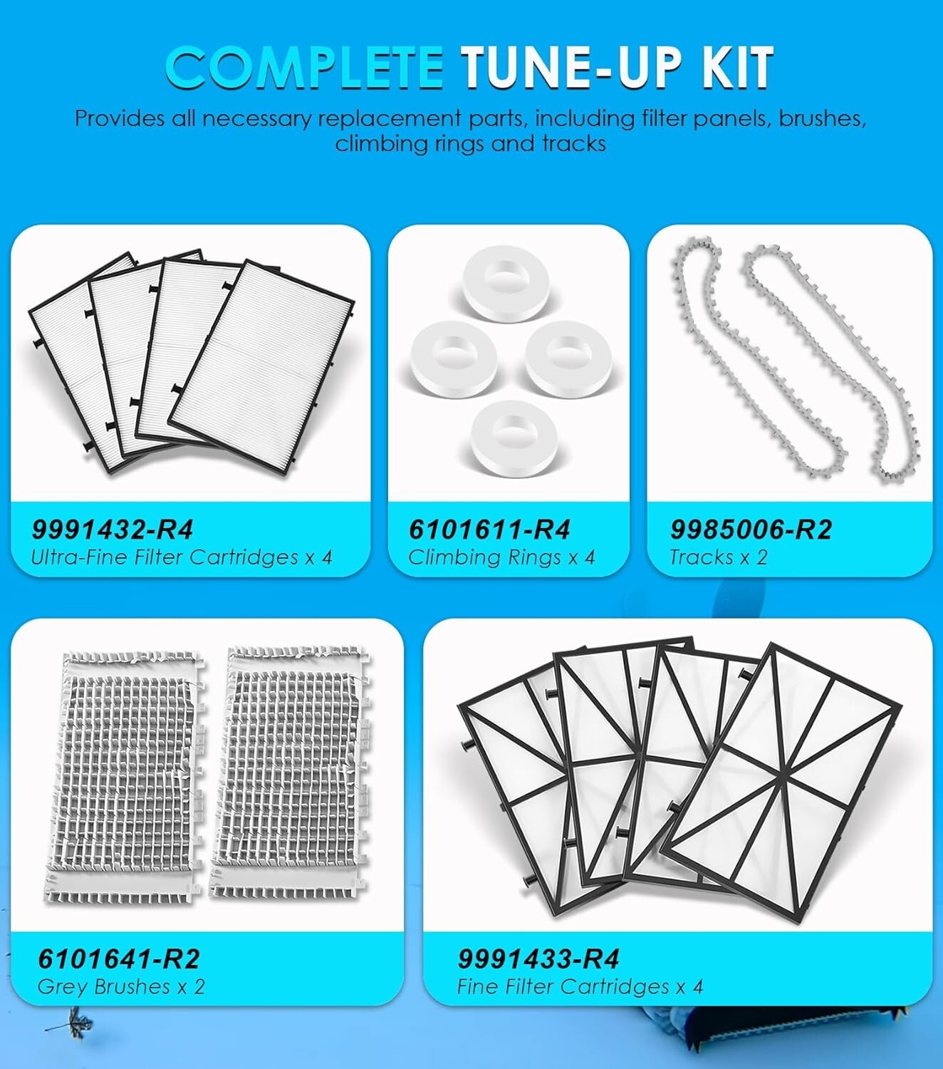 For Dolphin Nautilus CC Plus Robotic Pool Cleaner Tune-up Kit 9991433 6101641