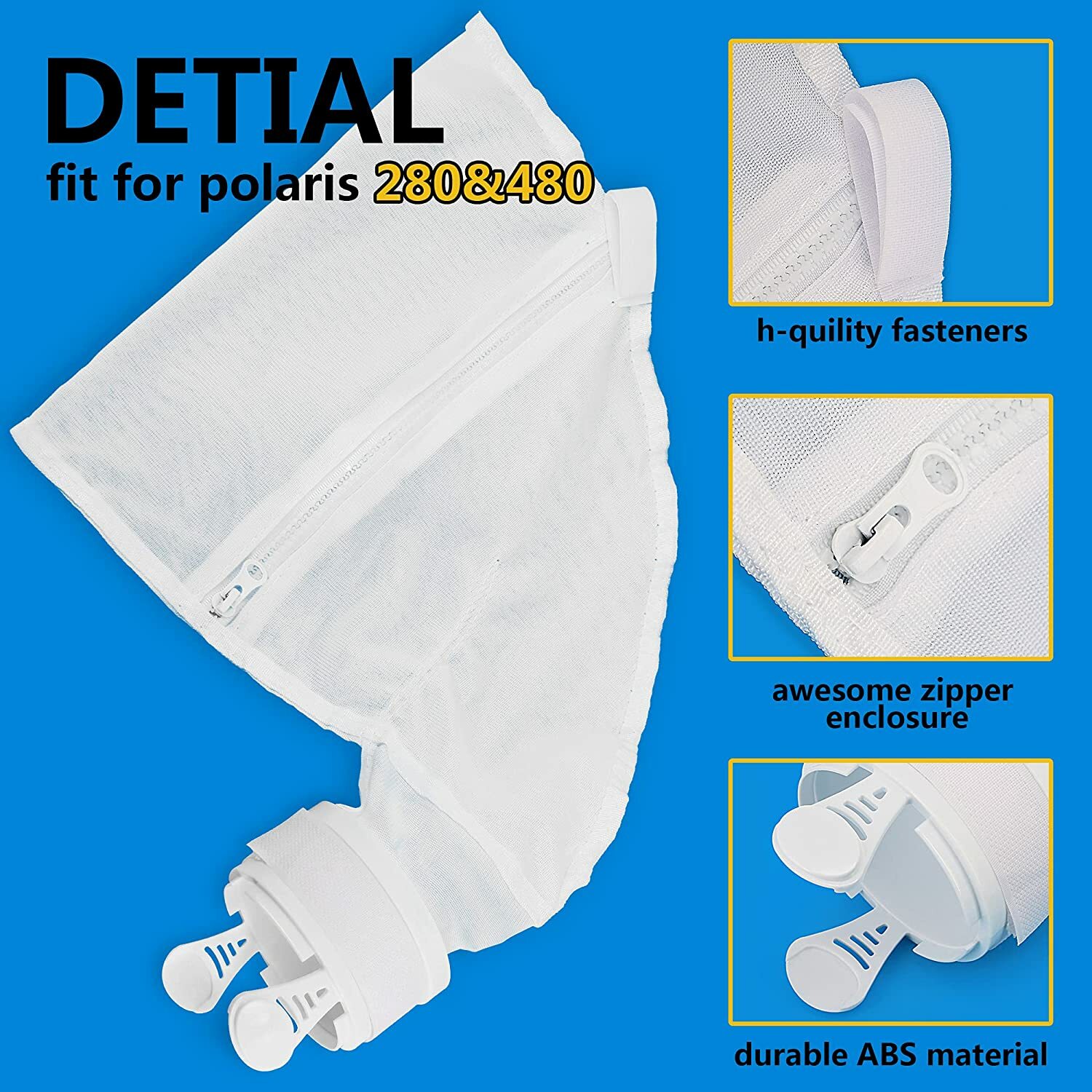 2pc Pool Cleaner All Purpose Filter Bag K16 Replacement Fits for Polaris 280 480