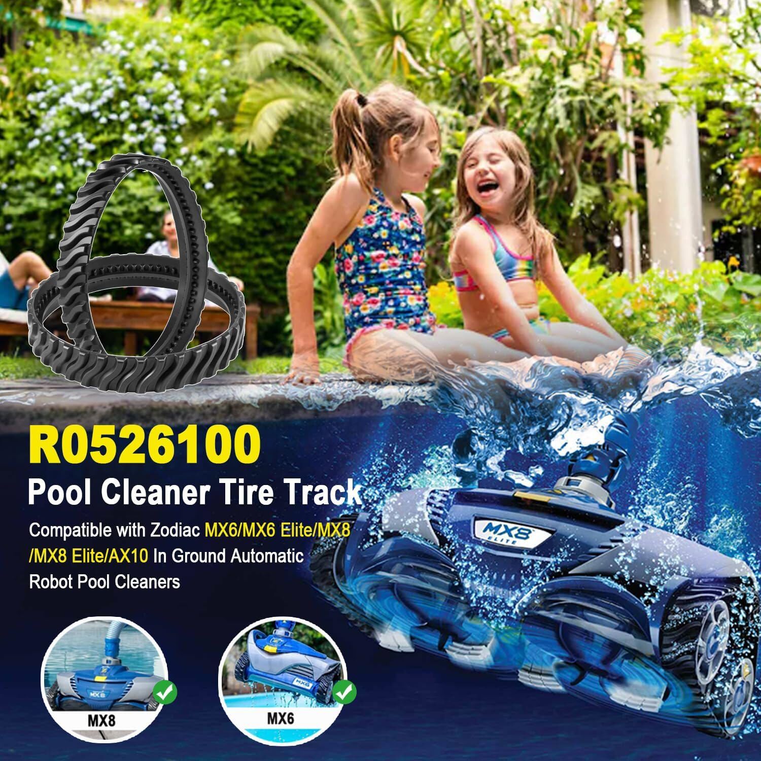 R0526100 Tire Track Replace for Zodiac MX6 MX8 Suction-Side Pool Cleaner 2-Pack