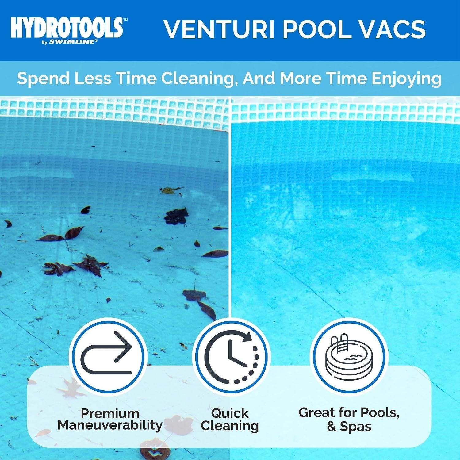 HYDROTOOLS Compact Venturi Pool Jet Vacuum – Effortless Spa & Hot Tub Cleaner