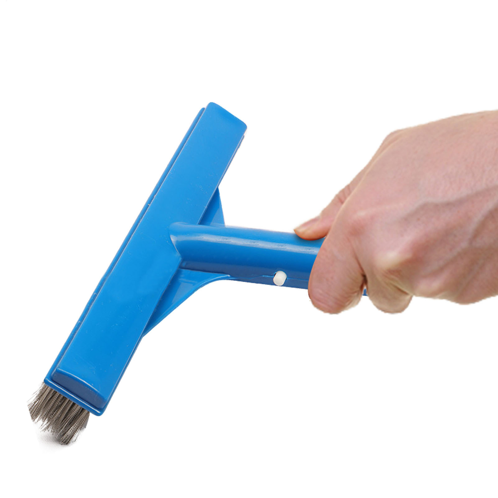 Wire Pool Brush 10 inch Stainless Steel Easy Pushing Cleaning Angled At 45°