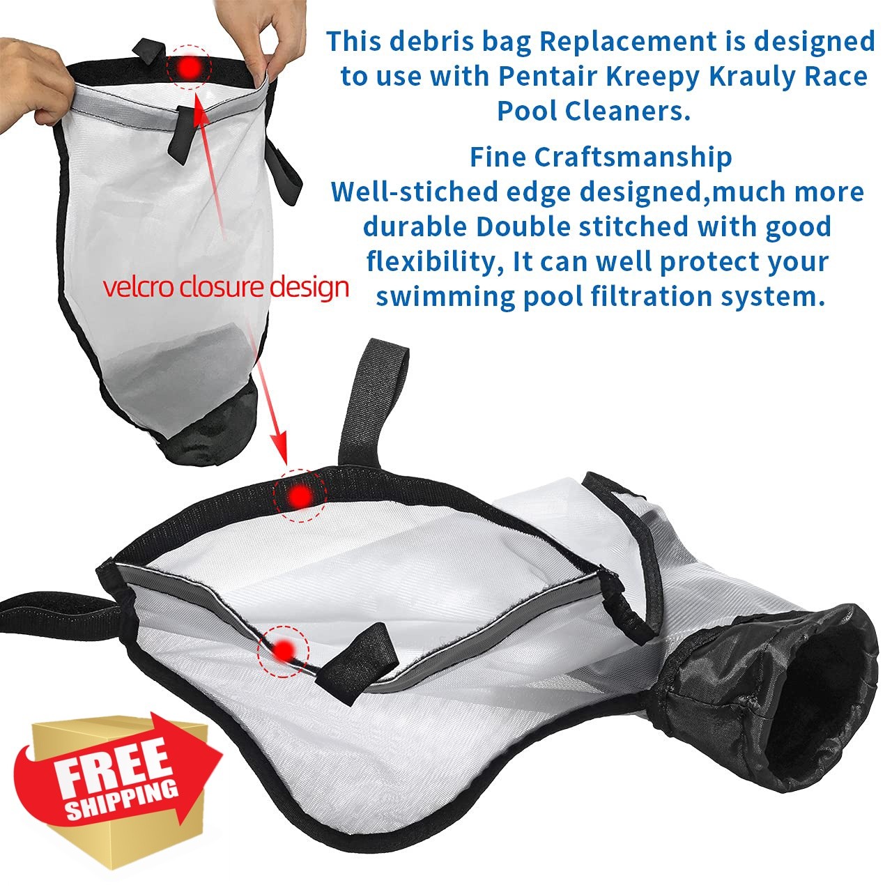 Pokin 2pk Pool Cleaner Debris Bag Kit