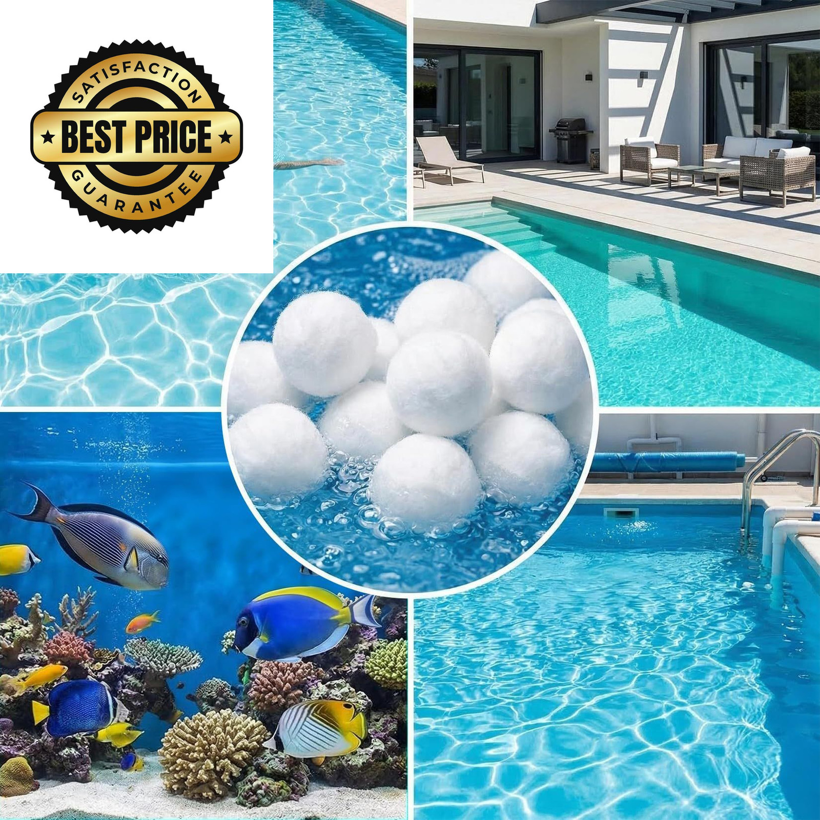 MAQIHAN 50PCS Pool Filter Balls for Sand-Filter – Dry Sand White