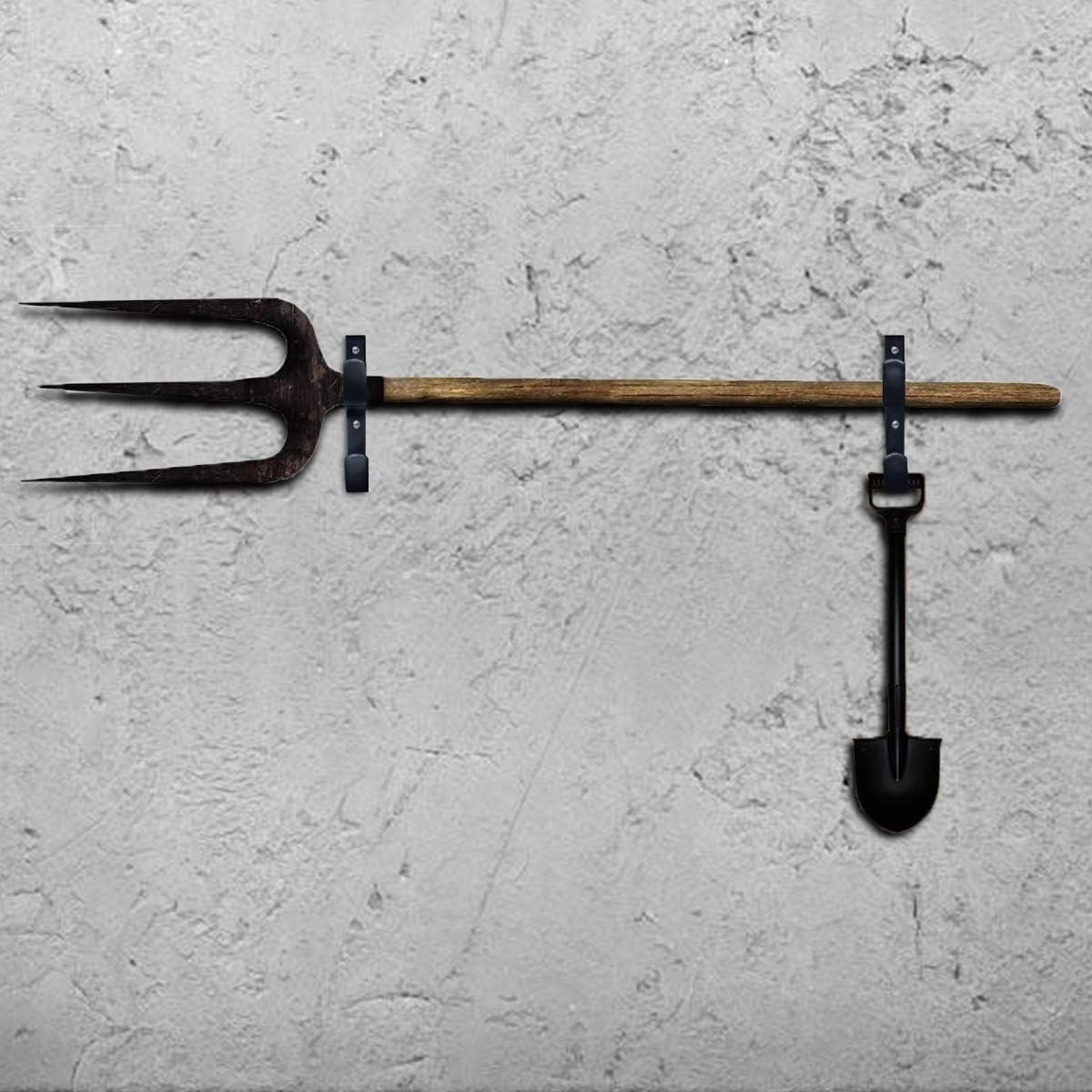 2 Pack Pool Pole Hangers Heavy Duty Black Aluminum Hooks with Screws