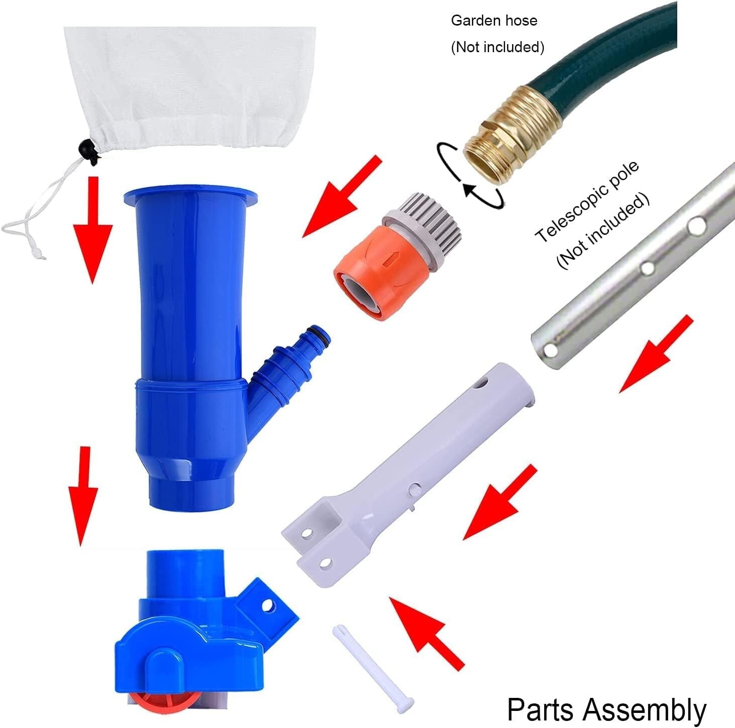 Versatile Jet Vacuum for Pools and Spas – Powered by Garden Hose Water Pressure