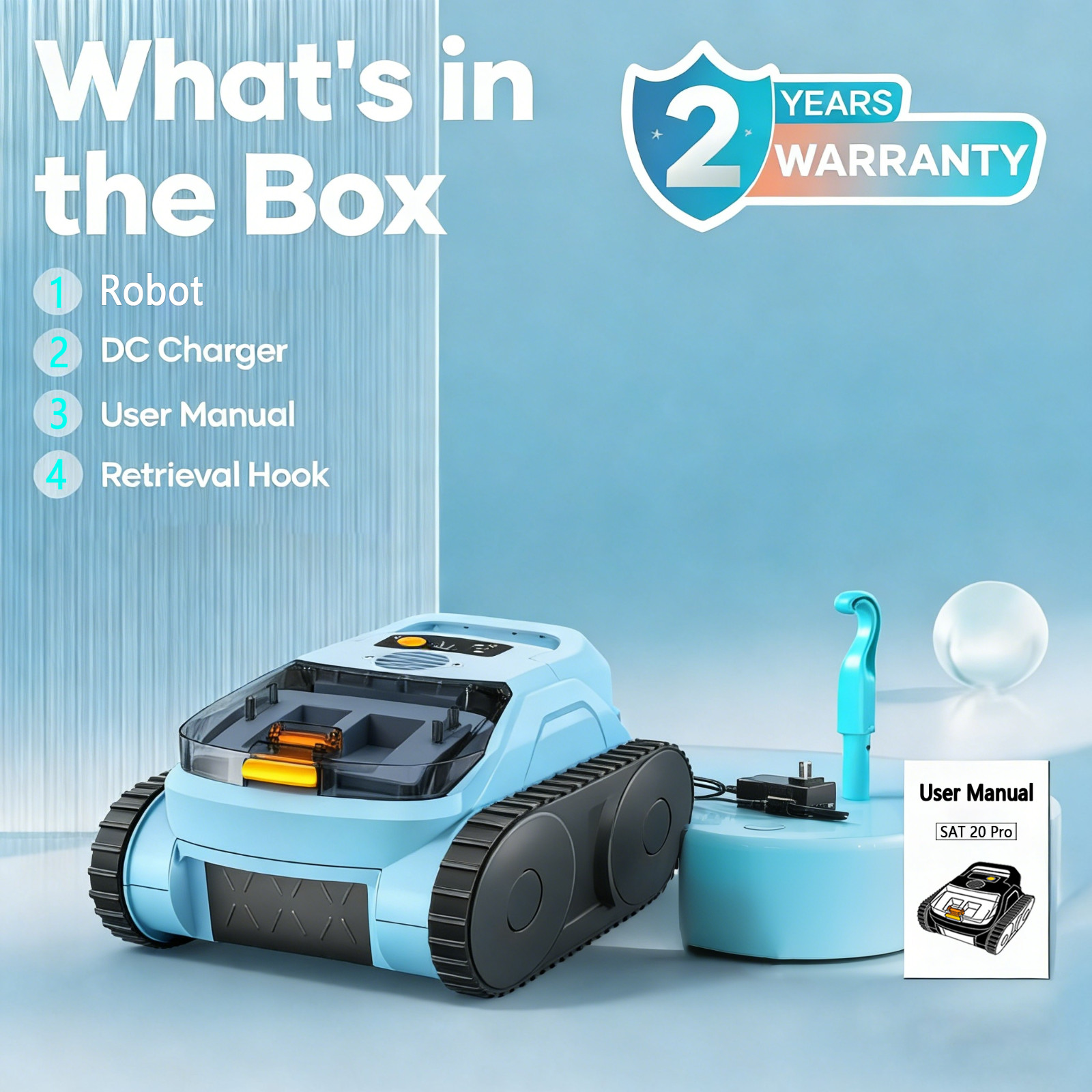 2026 New Cordless Robotic Pool Cleaner | 120W Brushless Motor Pool Vacuum