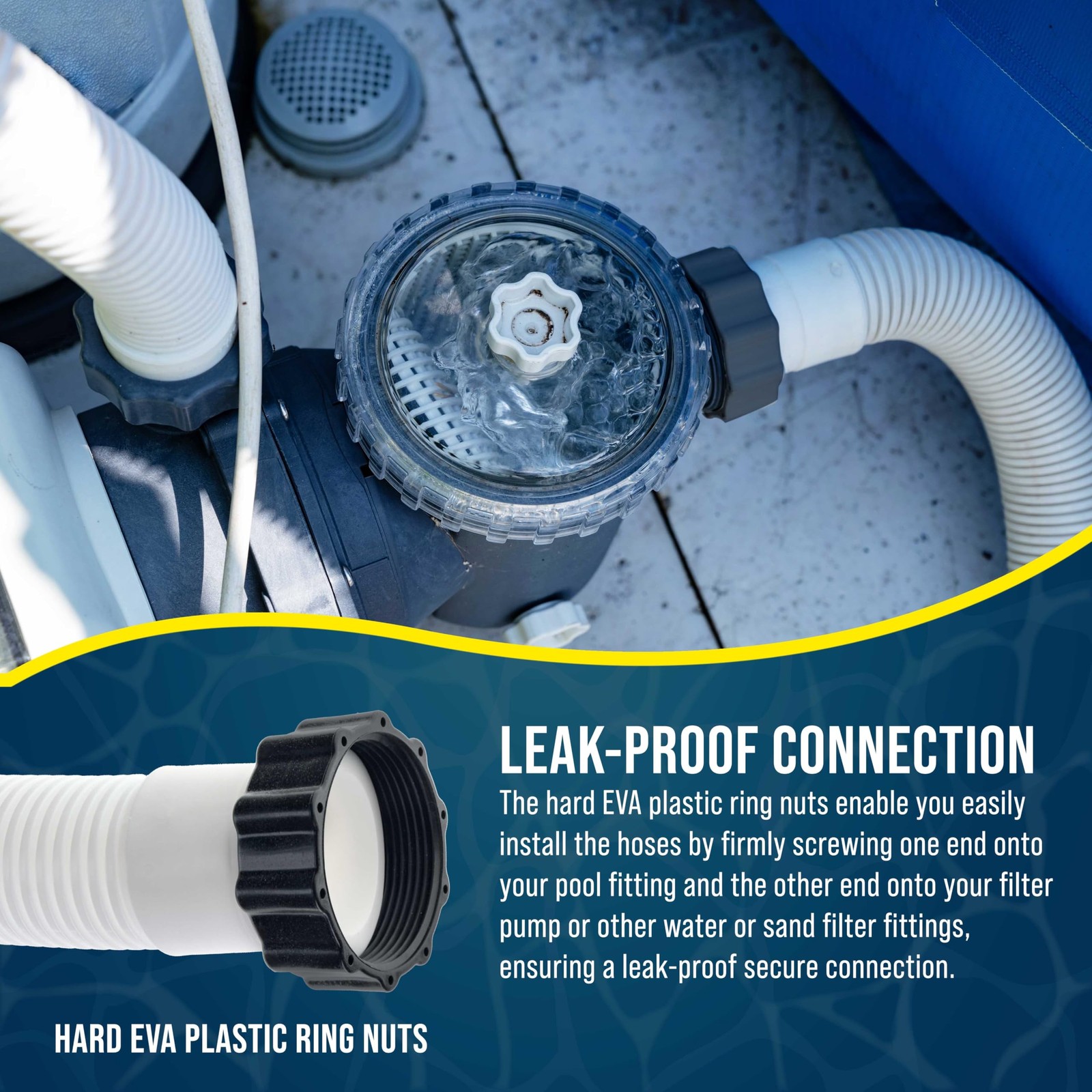 U.S. Pool Supply Above Ground Hose 1.5&Prime; Diameter x 59&Prime; Long, White