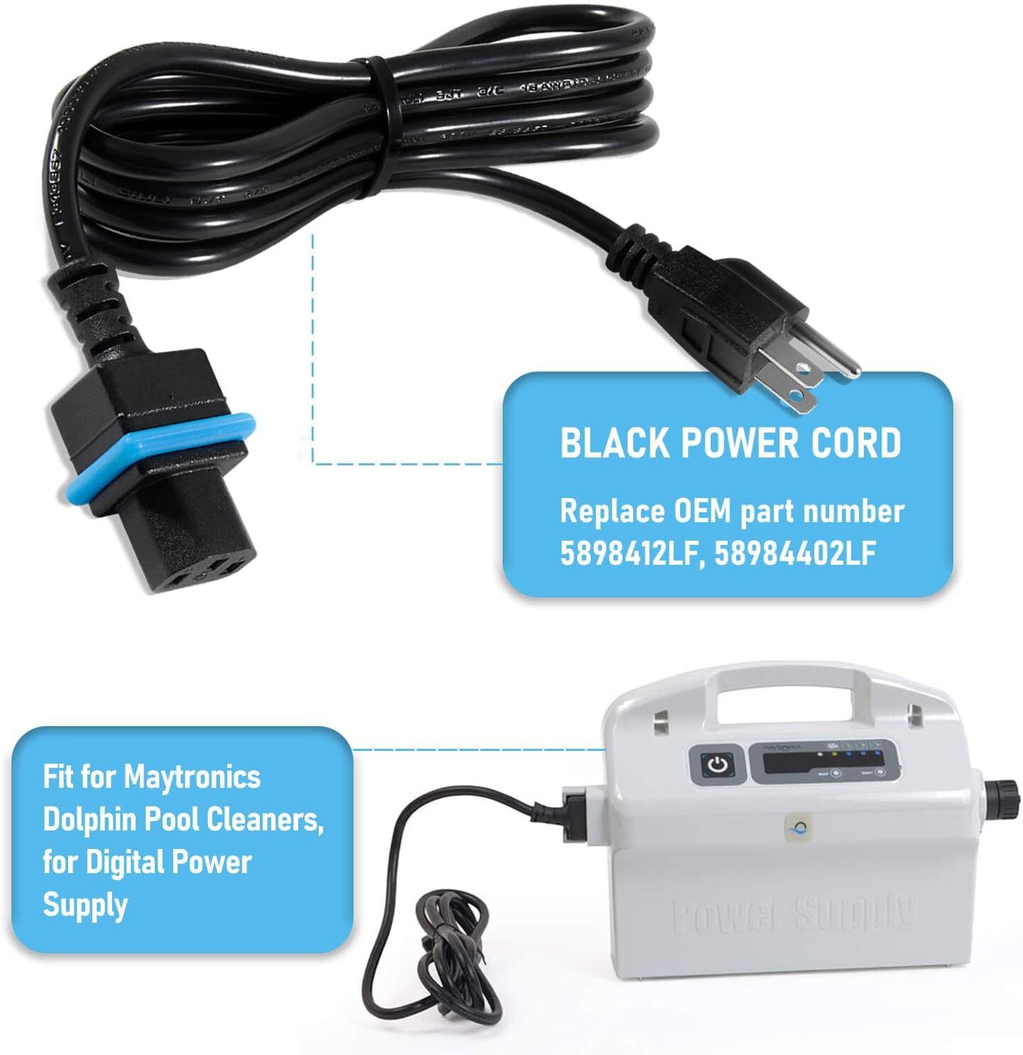 for Maytronics Dolphin Power Cord Digital Power Supply 58984402LF,5898412LF