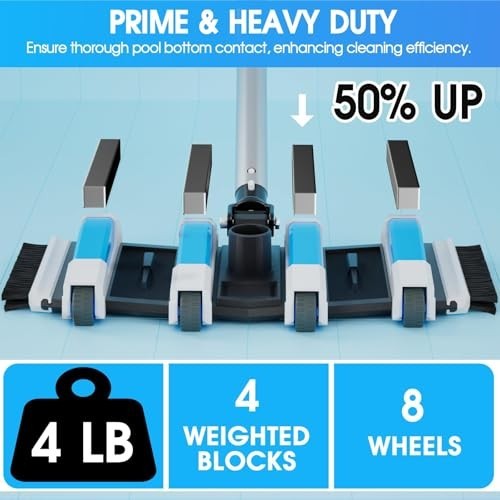 Pool Vacuum Head 17.5 Inch Extra Wide 4LB Weighted Direction Control Handle
