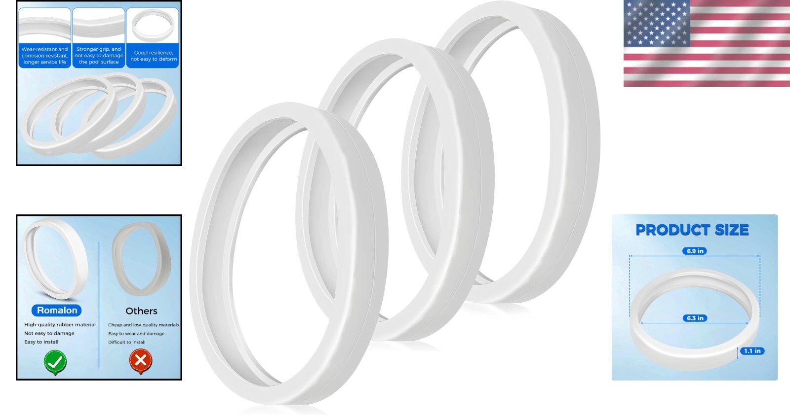 3-Pack C10 Pool Cleaner Tires – Heavy-Duty & Easy-to-Install for Polaris Models