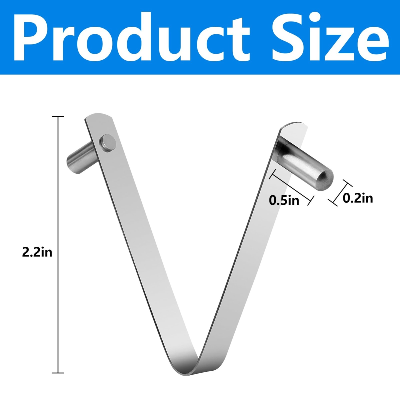 12 Pcs Stainless Steel Pool Pole Clips – Universal V-Clip for Telescopic Rods &