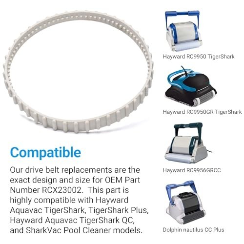 2 Pack Premium Heavy-Duty Rubber Drive Belts for Aquavac Tiger Shark & SharkVac
