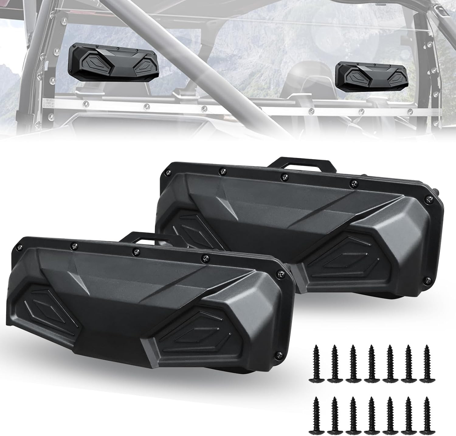 2Pcs UTV Vents for Windshield Universal Vented Windscreen Fit Replacement Compat