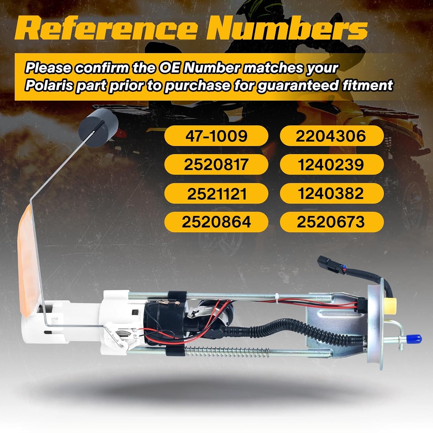 Polaris Ranger 500 Fuel Pump Replacement 2008-2013 4×4 47-1009 Compatible