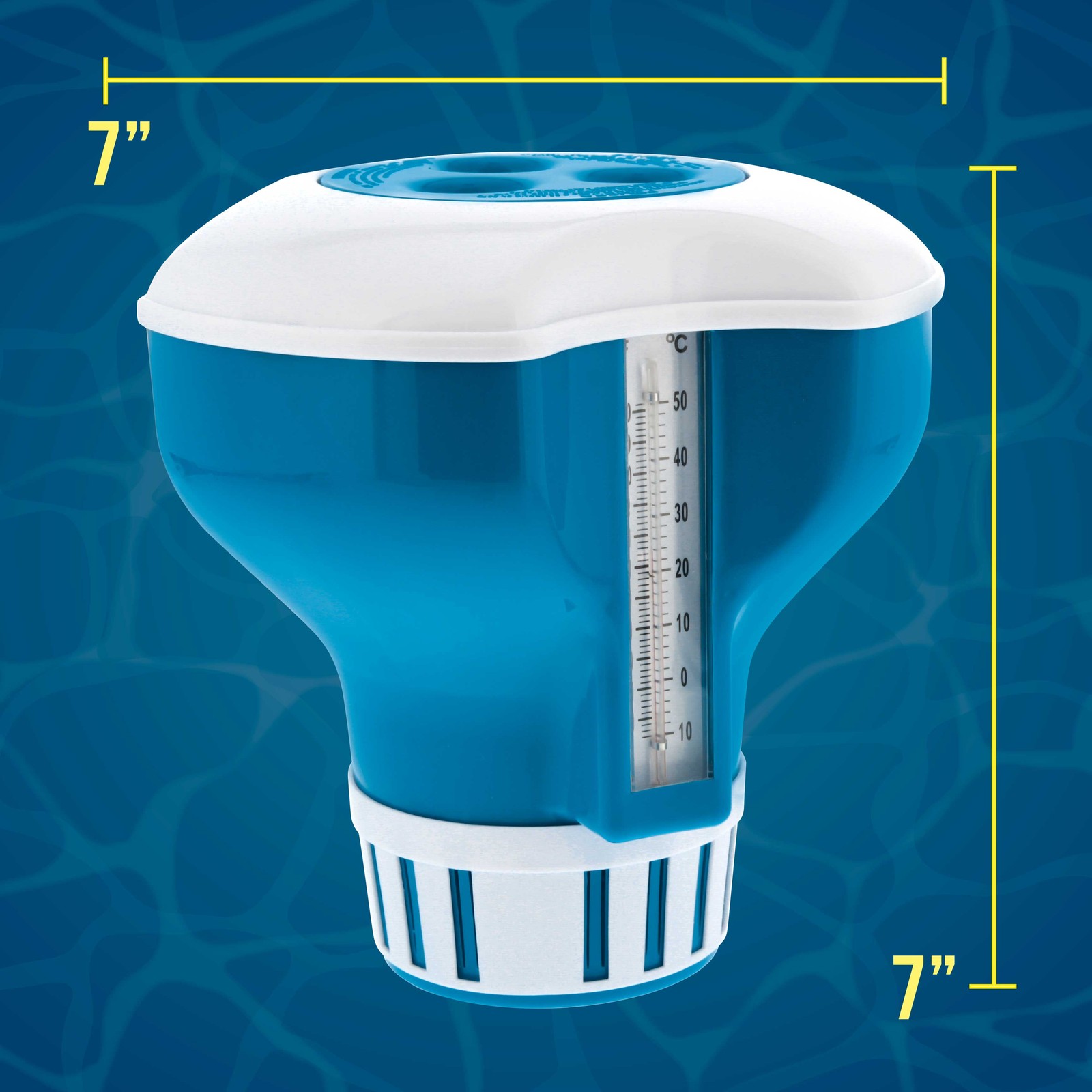 U.S. Pool Supply 7&Prime; Pool Floating Chlorine Chemical Dispenser with Thermometer