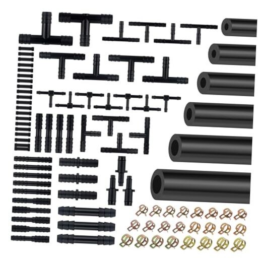 6PCS 5Ft Silicone Vacuum Hose Automotive Kit – ID 1/8&Prime; 5/32&Prime; 3/16&Prime; 1/4&Prime; 5/16&Prime;