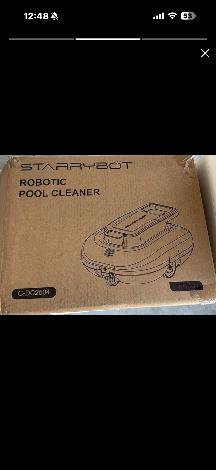 STARRYBOT Cordless Robotic Pool Cleaner C-DC2504 Pool Floor Blue/Black