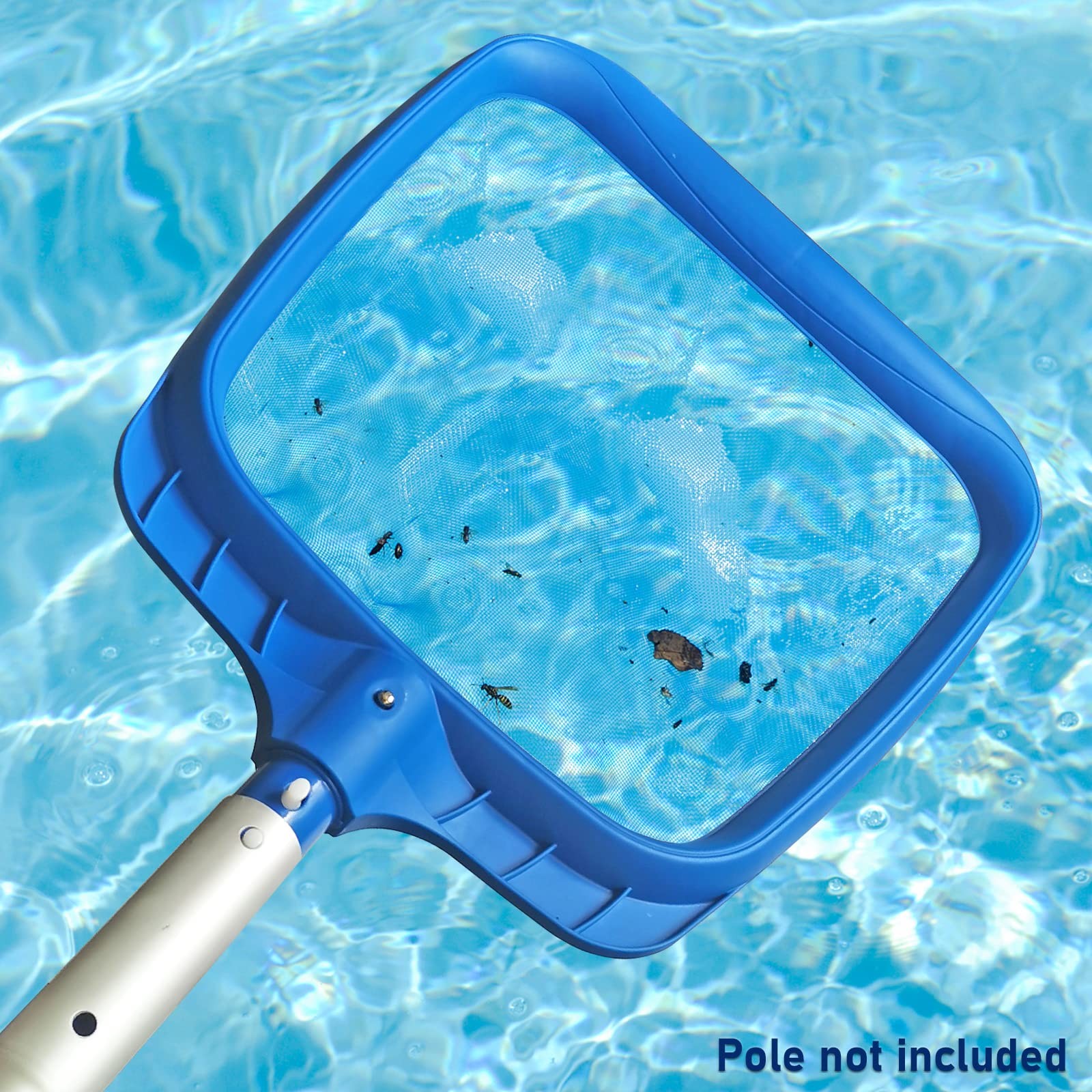 Heavy Duty Pool Skimmer Net ABS Plastic Reinforced Handle 19.5×13.5 Inch Cleanin