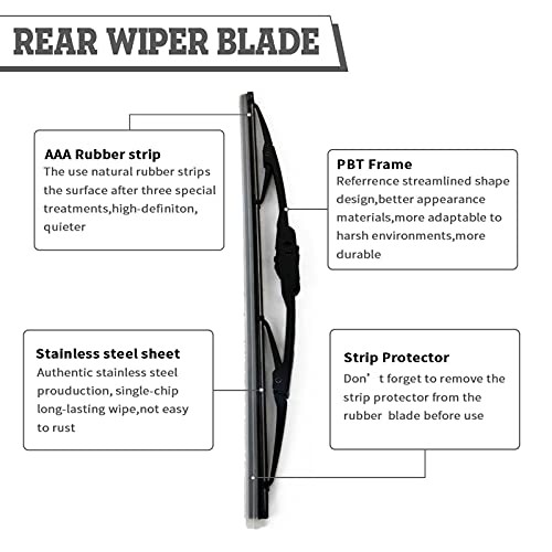 Rear Wiper Arm & Blade Kit,Exact-Fit Replacement for Ford Expedition 03-07