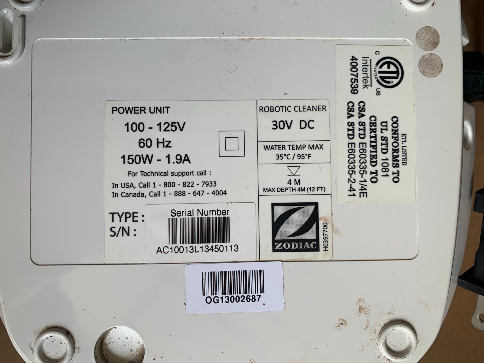 USED ZODIAC POLARIS CONTROL UNIT FITS 9450/9400 SPORT POOL CLEANERS TESTED