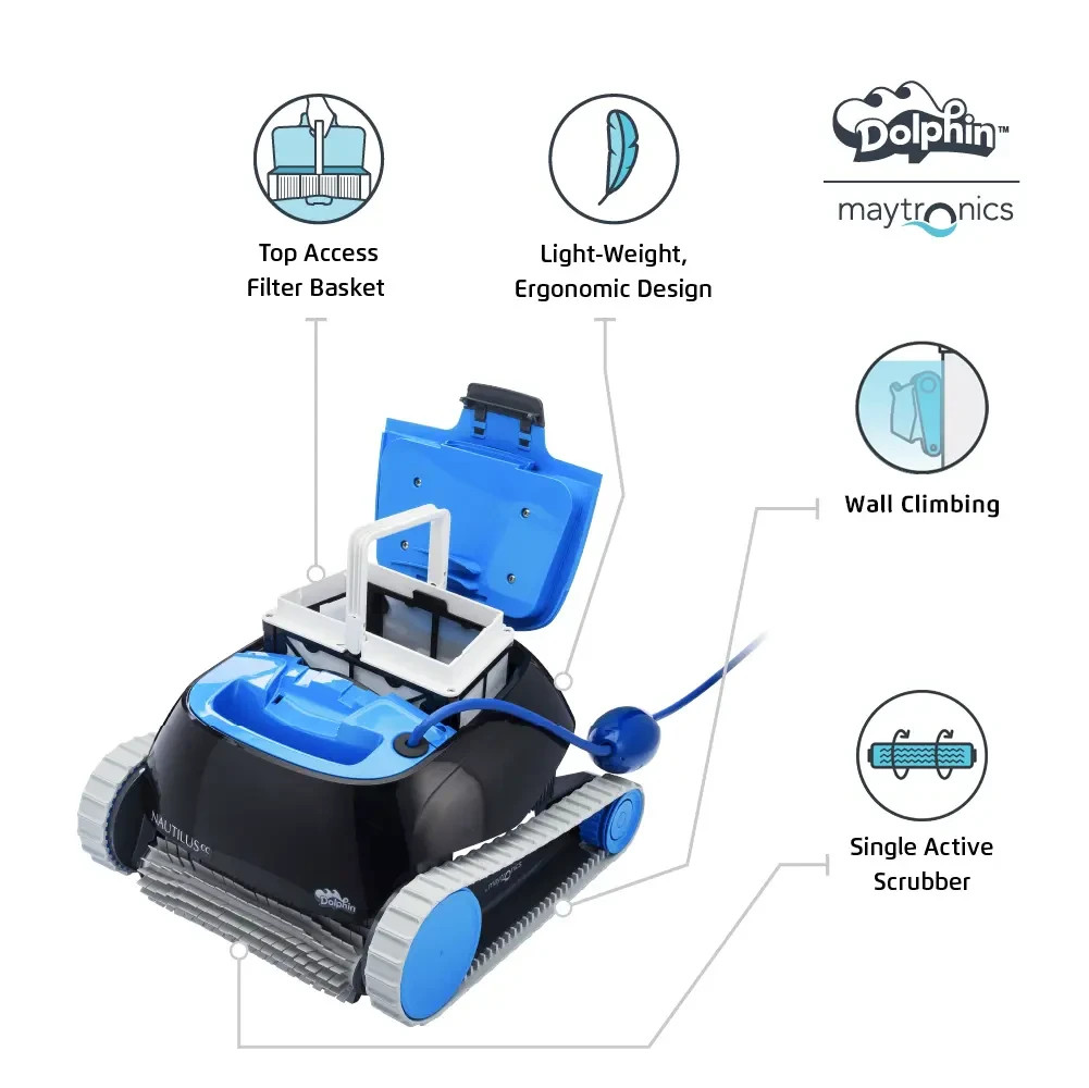 Dolphin Nautilus Robotic Pool Cleaner with Clever Clean