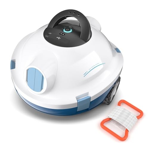 Cordless Robotic Pool Cleaner, Automatic Pool Vacuum – 120 Mins Runtime, Ivory