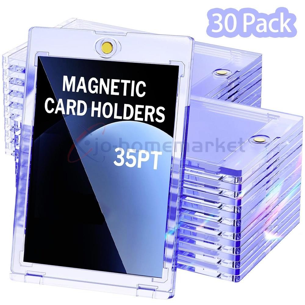 30 Pack Magnetic Trading Sports Card Holders 35pt One-Touch Hard UV Protection⭐