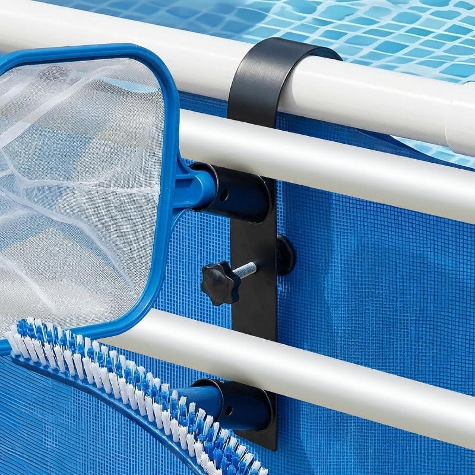 Swimming Pool Pole Hanger Adjustable Lightweight Compact Portable Metal Tool