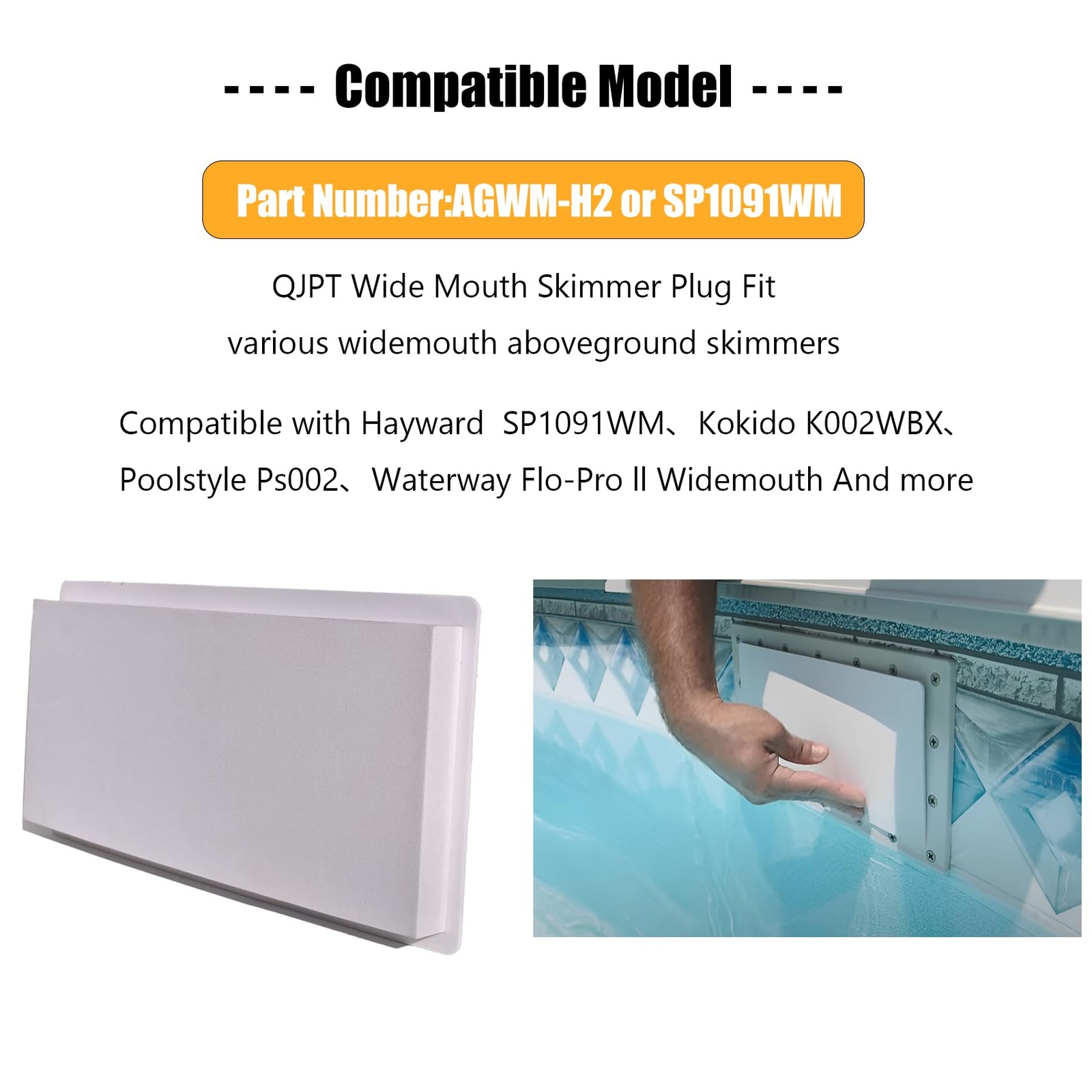 Wide Mouth Skimmer Plug,11-1/2&Prime; W 4-7/8&Prime; H,Above Ground Pool Winter Plug,Fits…