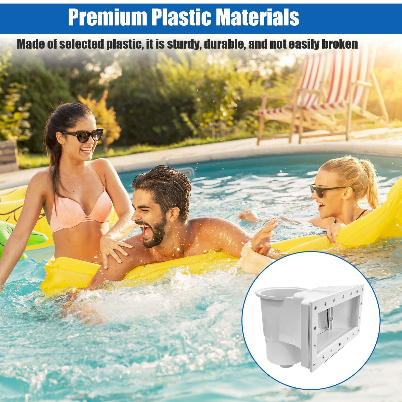 showingo Above Ground Pool Skimmer Kit Wide Mouth Through Wall Skimmer Pool Kit
