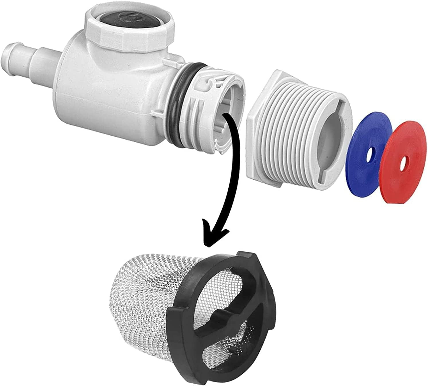 6-504-00 Universal Wall Fitting and Quick Disconnect Filter Screen for Zodiac…