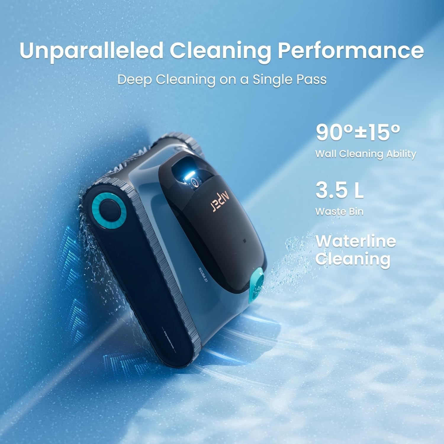 Scuba S1 Robotic Pool Cleaner Waterline Wall Dual Filtration App Control
