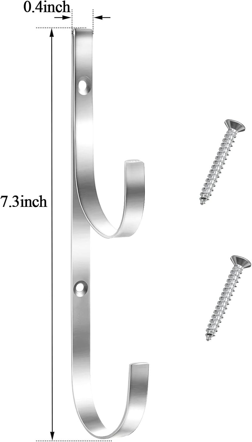 6 Pieces Pool Pole Hook Hanger Swimming Metal Brackets Pool Hook with 12 Pieces