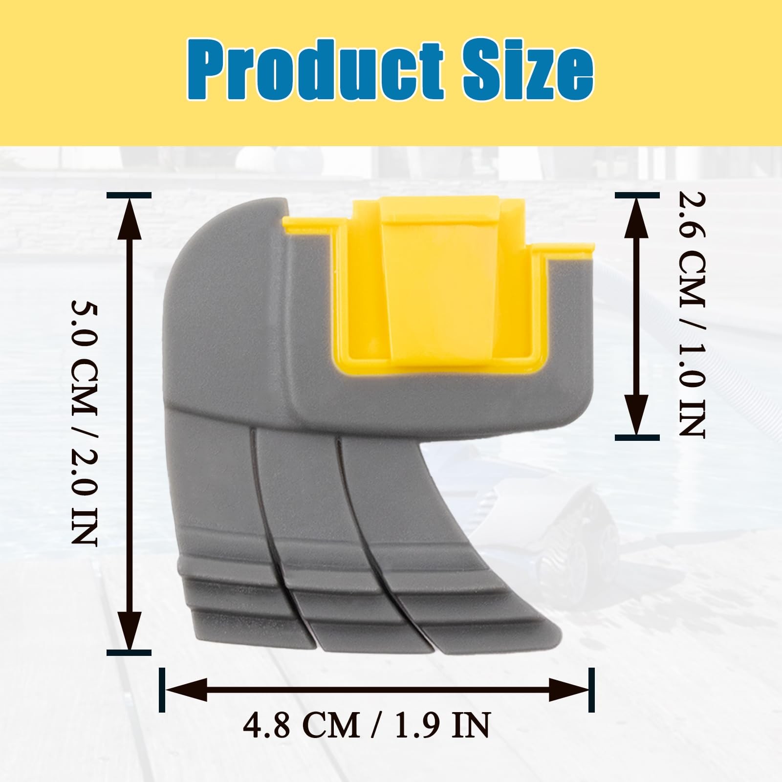 4 Pcs R0714400 Pool Cleaner 1.85 x 1.92 x 0.1 inches, Gray and Yellow