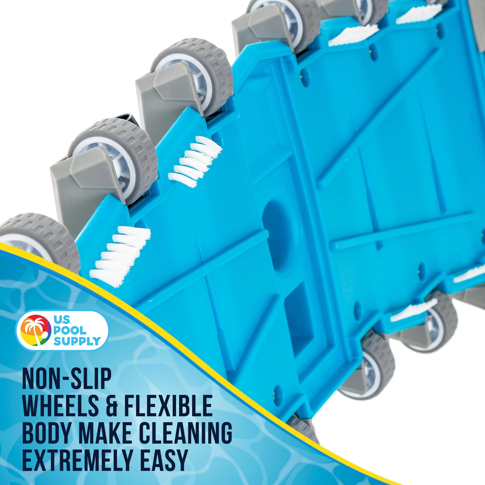 19&Prime; Pro HD Weighted Flexible Concrete Swimming Pool Vacuum Head Side Brushes