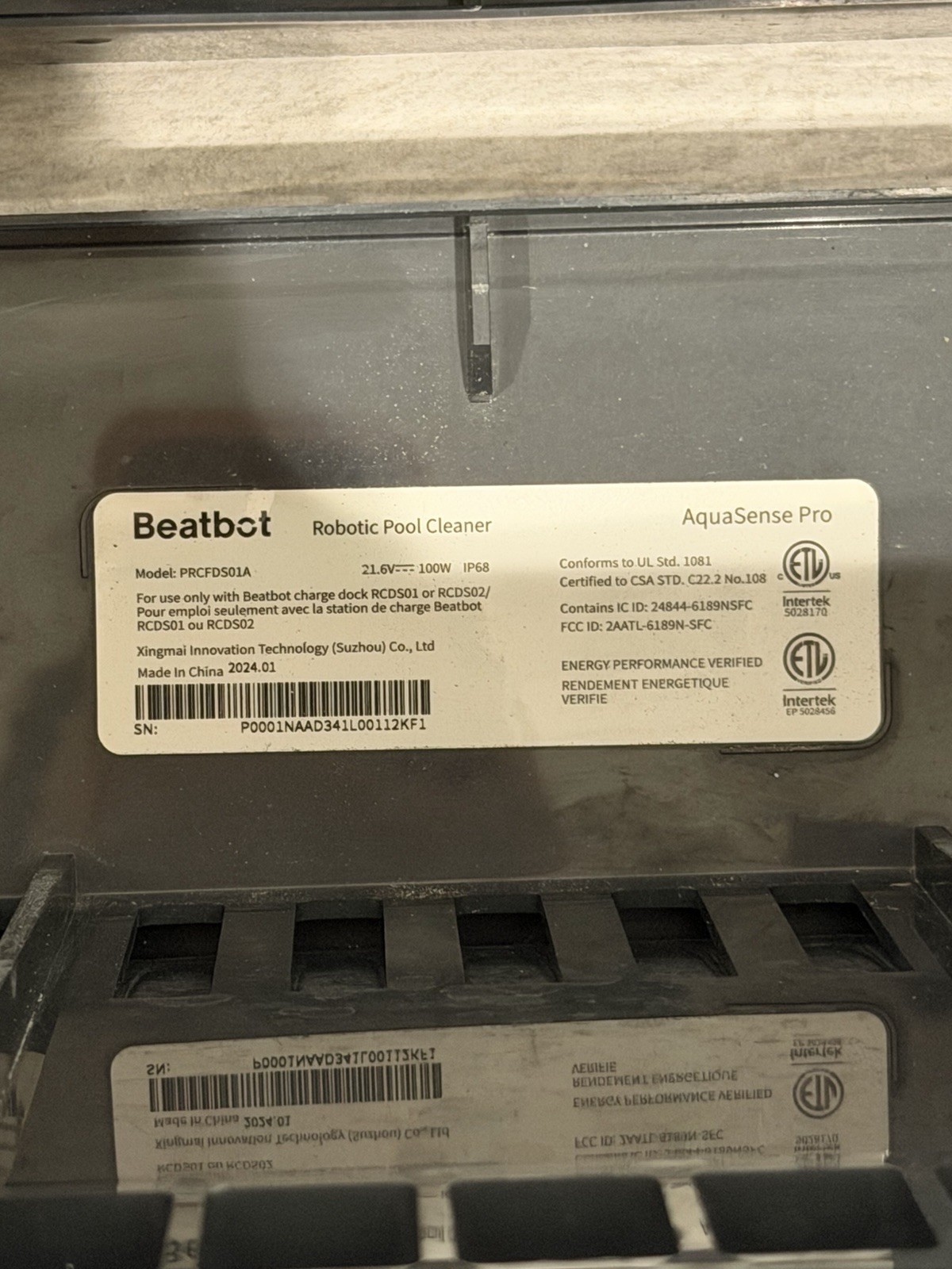 BEATBOT AQUASENSE PRO Robotic Pool Cleaner (UD2119861) w/ Charging Dock – Tested